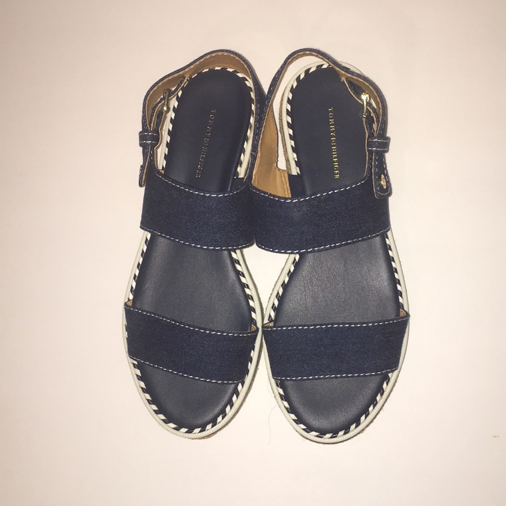 Tommy Hilfiger women’s twMadie Sandal blue sz 10 - Picture 2 of 7